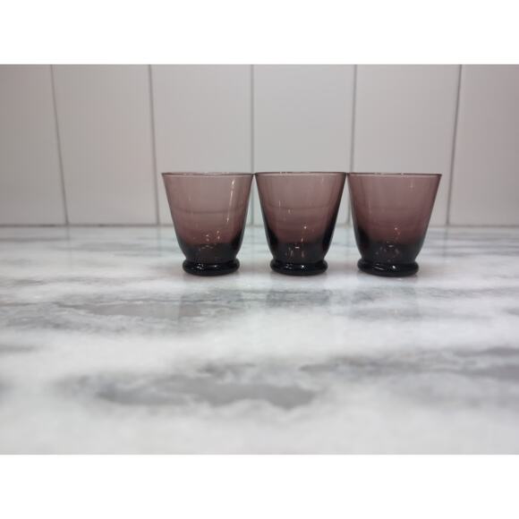 Toscany Shot Glasses Set of 3,‎ Handcrafted Neapolitan Purple Vintage Amethyst - Picture 2 of 9